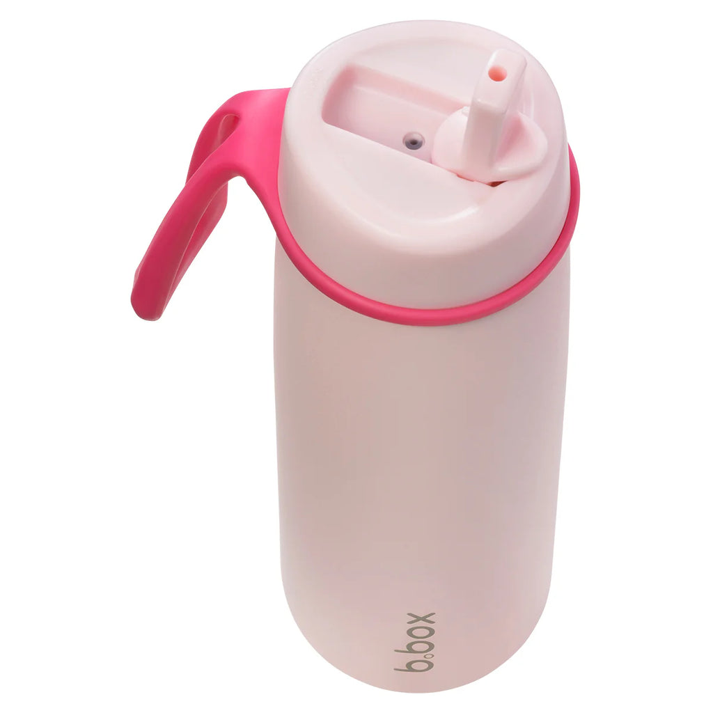 bbox 690ml insulated drink bottle with flip top lid open