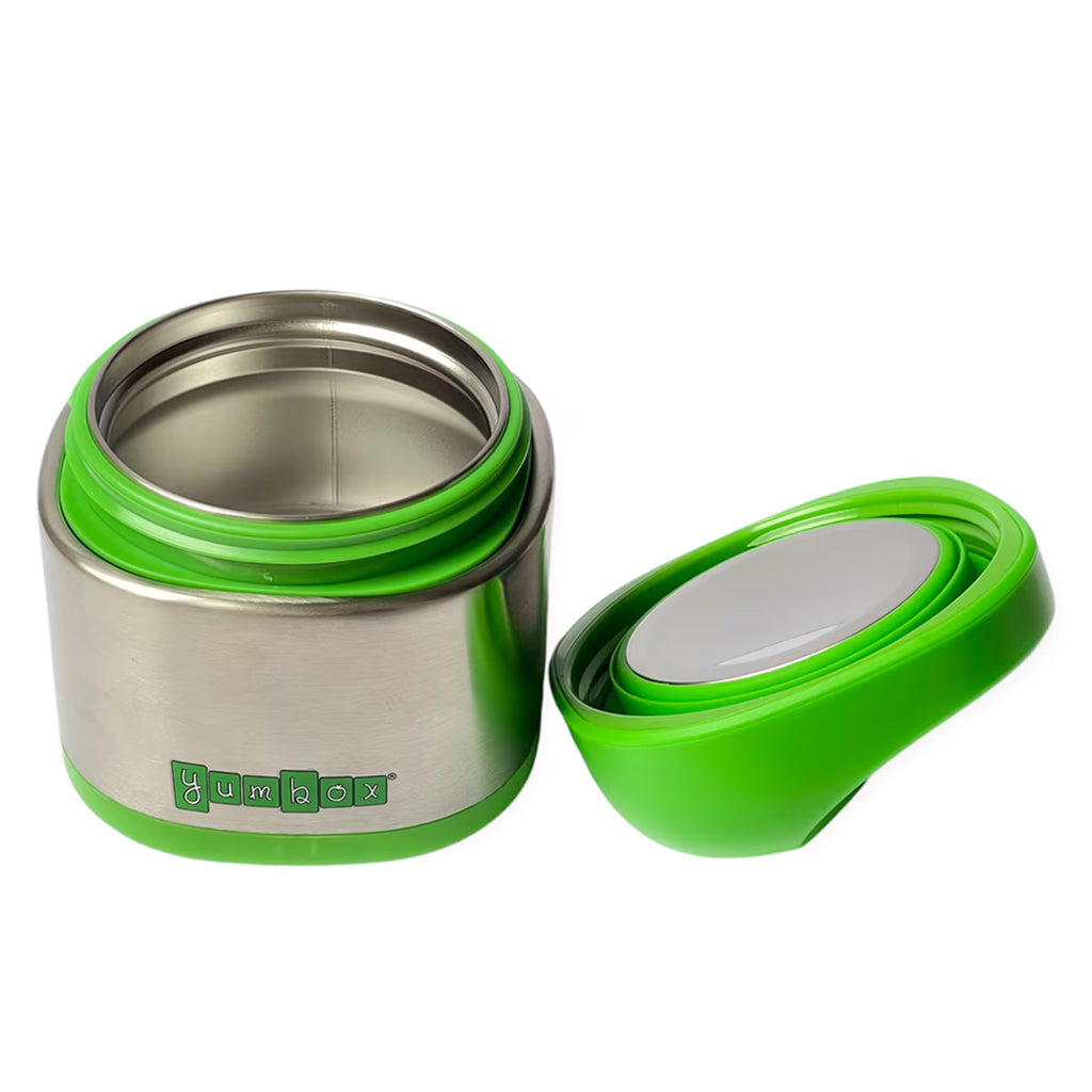 Yumbox Cubi Stainless steel insulated food jar in apple green