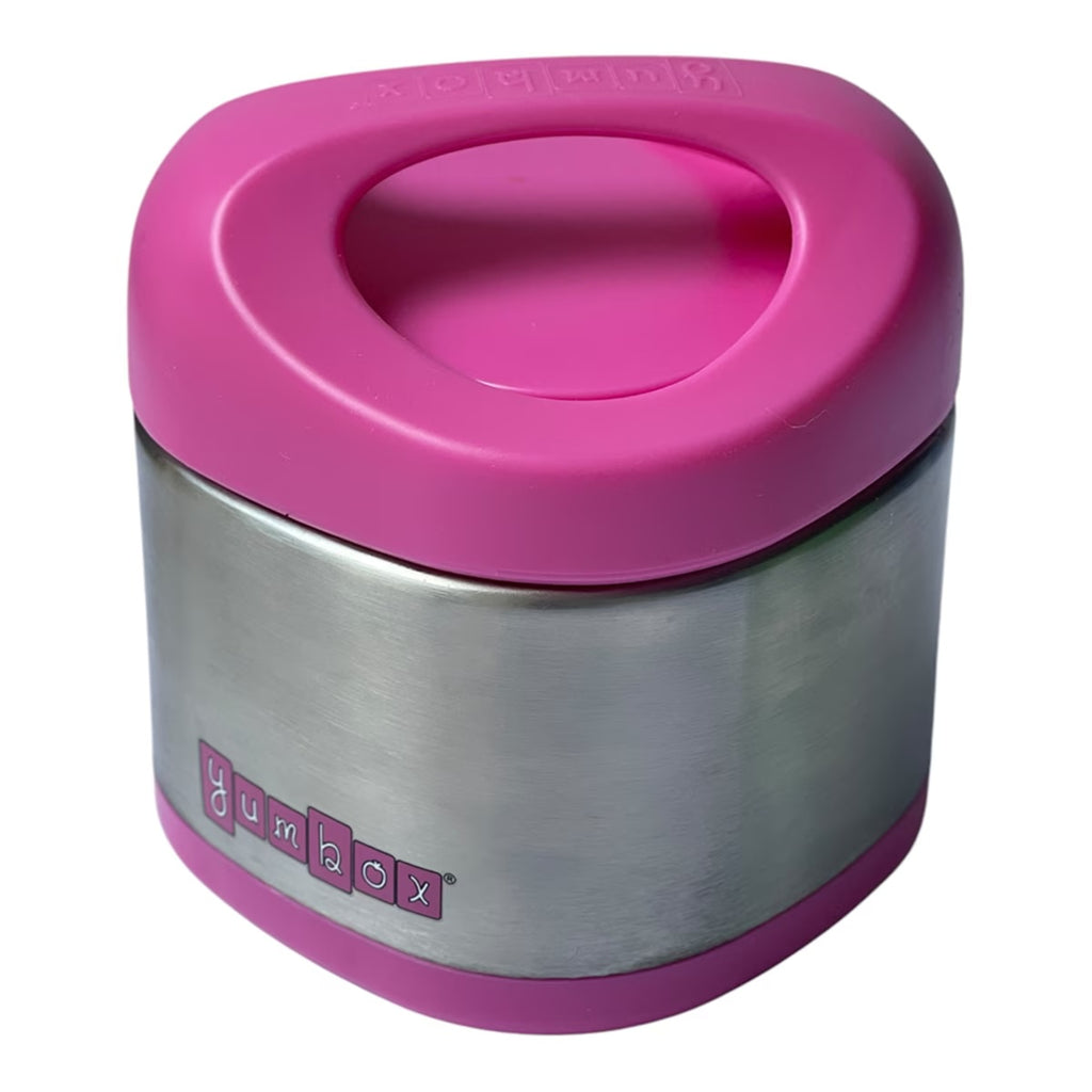 Yumbox Cubi Stainless steel insulated food jar in berry pink