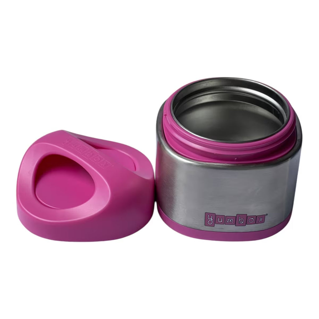 Yumbox Cubi Stainless steel insulated food jar in berry pink