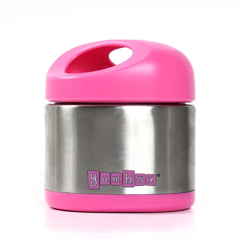 Yumbox Cubi Stainless steel insulated food jar in berry pink