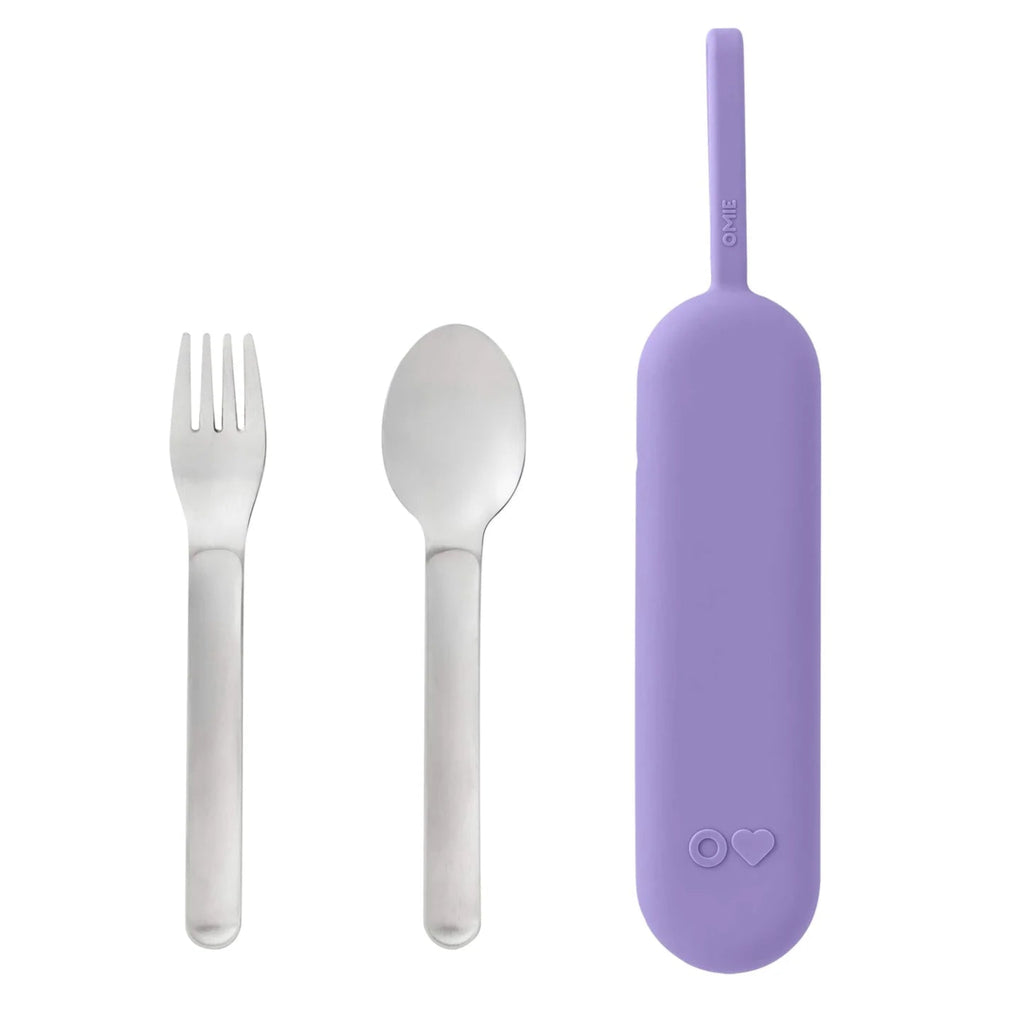 Omiebox up pod with stainless steel cutlery purple