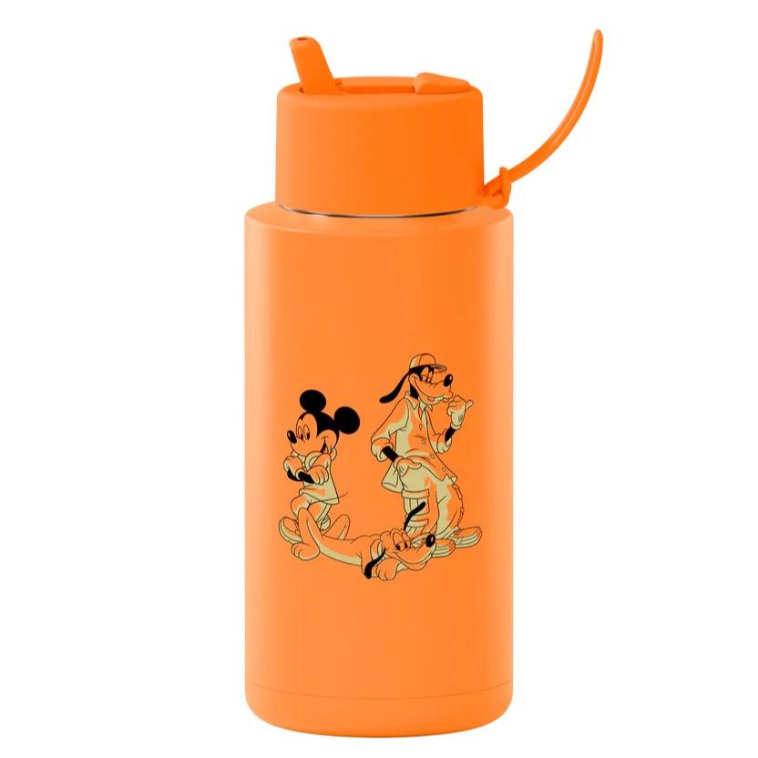 Frank Green Mickey and Freinds Goofy and pluto neon orange 1 litre cermaic drink bottle