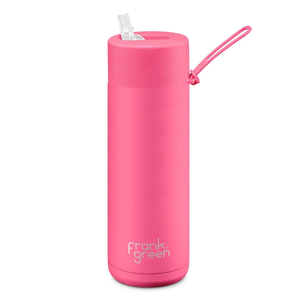 Frank Green Ceramic insulated 595ml drink bottle neon pink