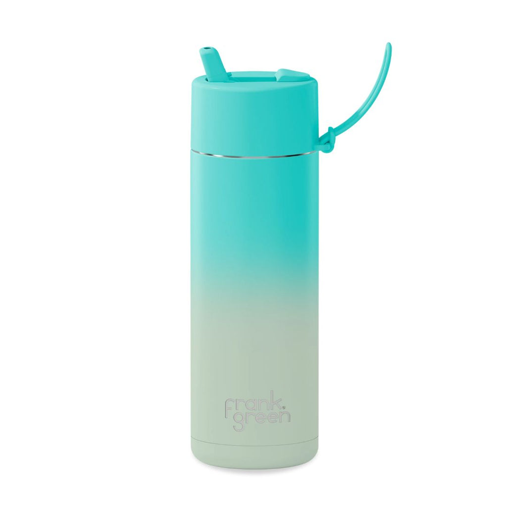 Frank green 595ml ceramic insulated drink bottle in gradient bondi blue