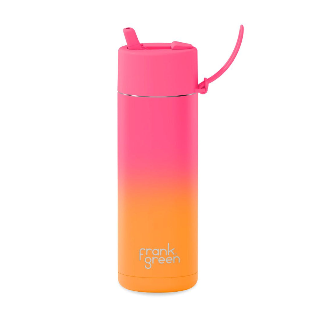 Frank green 595ml ceramic insulated drink bottle in gradient summer sunset