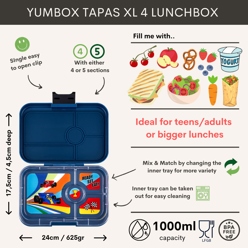 Yumbox Tapas | XL Lunchbox | 4 Compartments - Creative Kids Lab