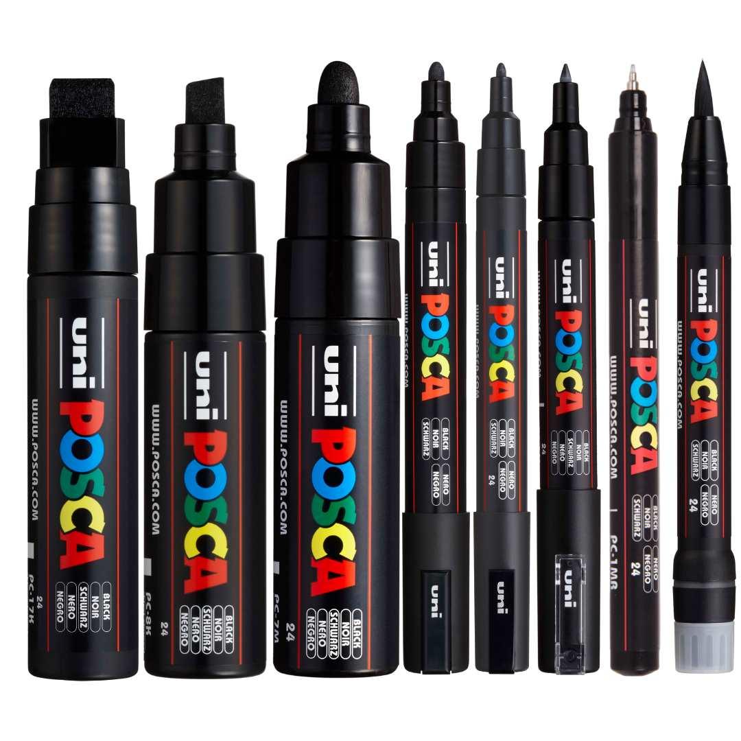 Posca Marker : Pc-1mr : Ultra-Fine Pin Tip : 0.7mm : Assorted Colours Set  Of 16